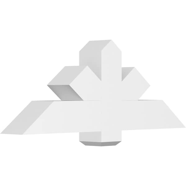 Ekena Millwork Kennewick Architectural Grade PVC Gable Bracket, 48"W x 18"H x 6"D x 6"F, 9/12 Pitch GBP048X18X0606KEN00 - main
